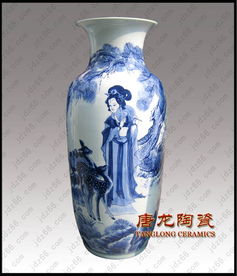 传统青花陶瓷工艺品,手绘青花